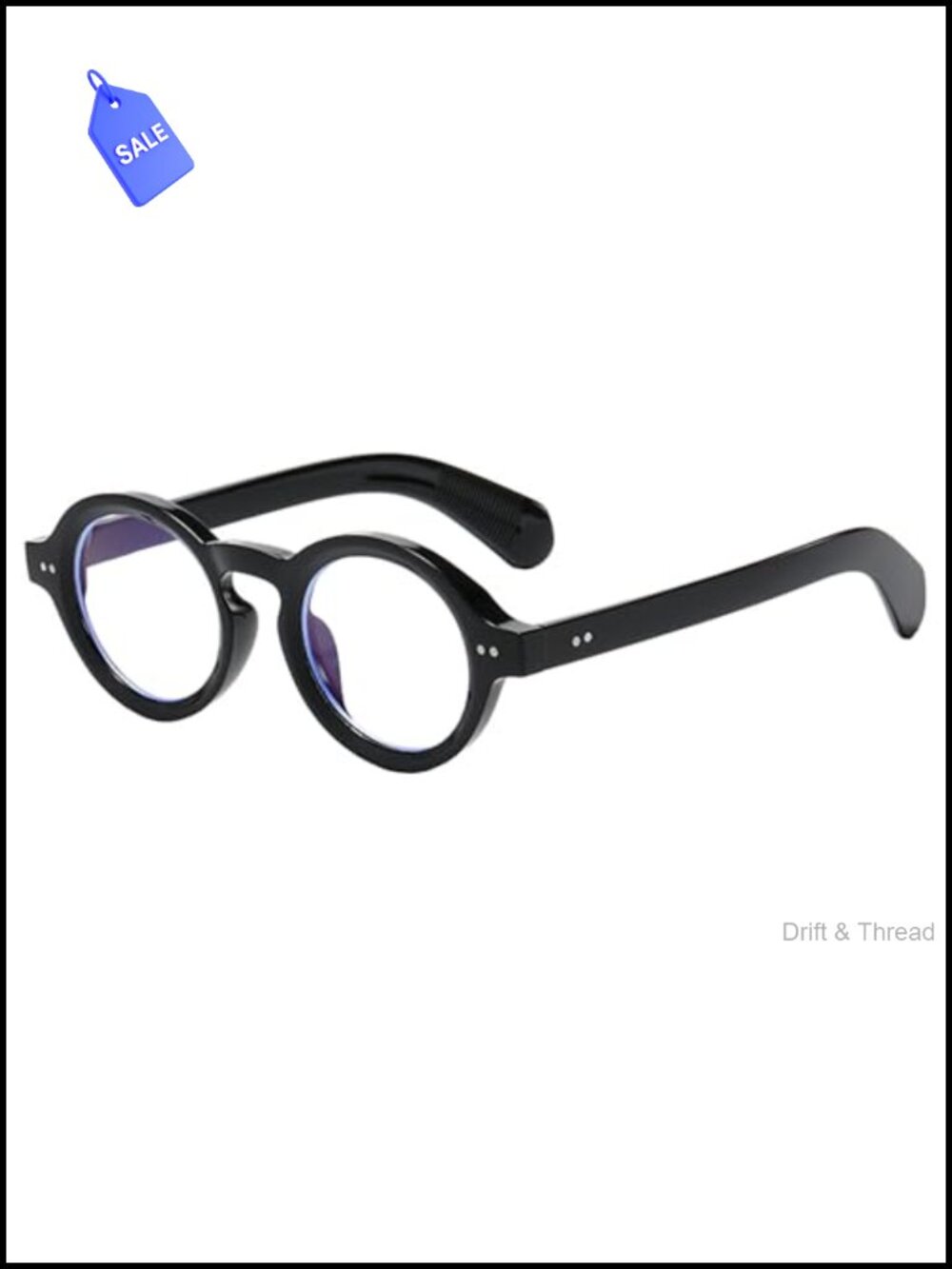 Round Circle Blue Light Glasses Thick Frame Computer Screen Eyewear